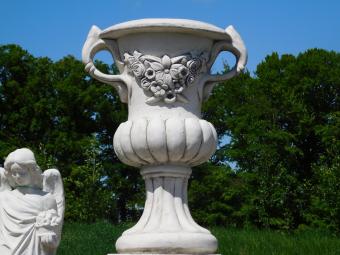 Beeindruckende Gartenvase mit Ohren - Blumentopf - Stein - Gartendekoration