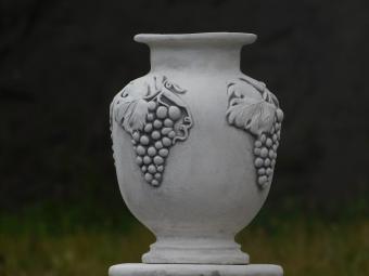 Garden Vase Grapes on Pedestal - 54 cm - Stone