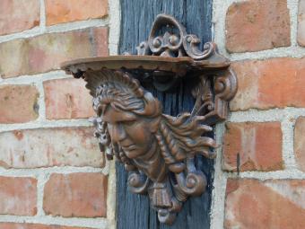 Wandconsole Vrouwenhoofd - Gietijzer - Bruin - Gietijzer
