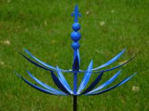 Garden stake Wind spinner - Blue - Metal