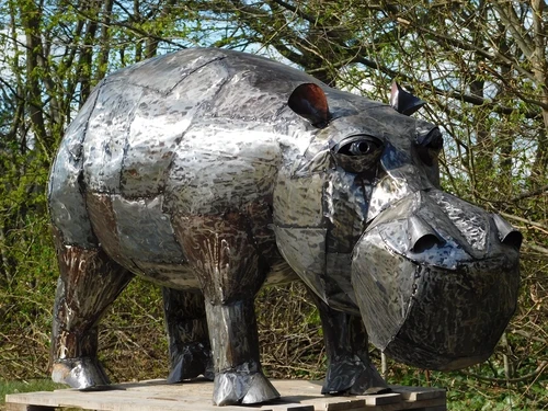 Nilpferd ''Nilo'' XXL - 105 x 190 cm - Handarbeit & Unikat