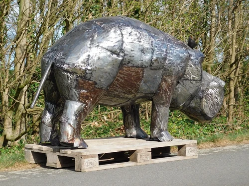 Nilpferd ''Nilo'' XXL - 105 x 190 cm - Handarbeit & Unikat