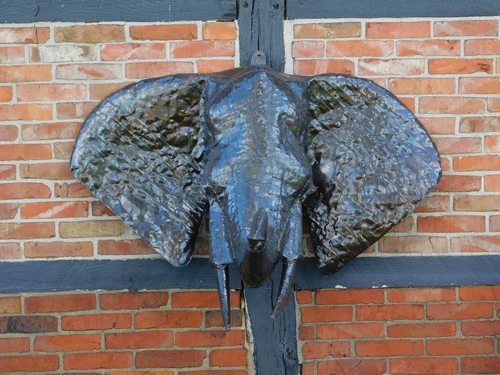 Elephant head XL - 135 cm - Handmade & Unique