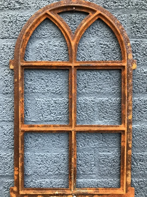 Cast iron stable window with round arches V small