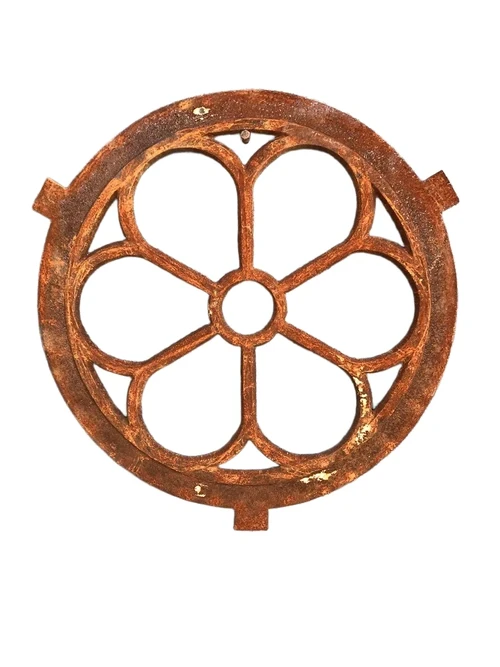Window metall-rust round, 60 cm