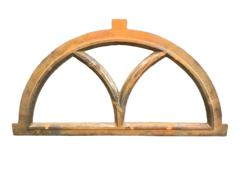 Gietijzeren stalraam V-half rond, 80x41