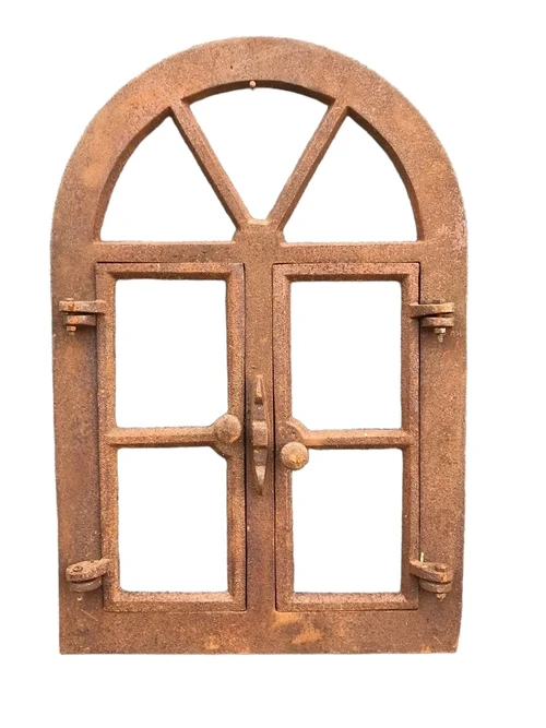 Iron frame - lattice frame, stable stable window, also for garden wall, window for sunny garden, cast iron window with opening possibility.