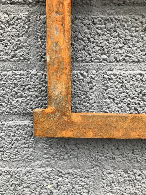 Stable window, rusty-surface, antique-style window, iron, 95 X 73