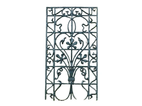 2 Pieces: Grid - Green - Powder-coated - Cast iron - Ornament