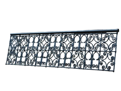 Antique vintage Fence - Grid - Wall ornament - French balcony - 168 cm - Black