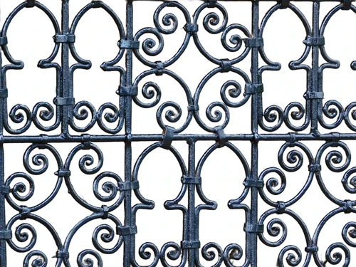 Antique vintage Fence - Grid - Wall ornament - French balcony - 168 cm - Black