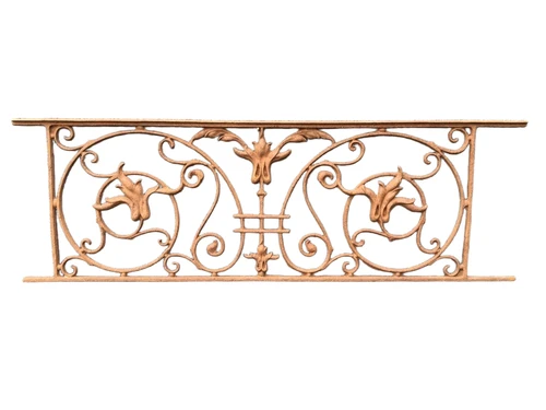 Balcony railing, window rack, cast iron-rust.