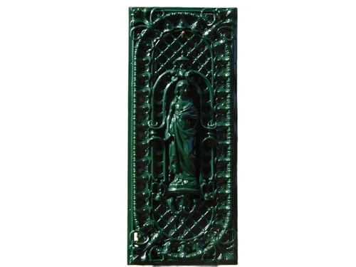 Door grille with Woman - Alu - Green - Grille