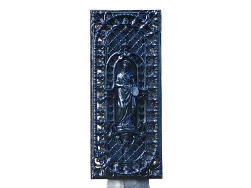 Door grille with Woman - Alu - Black - Grille