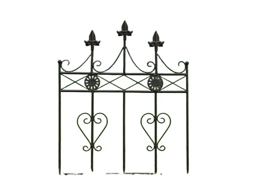 French Lily Fence - Wrought Iron - Dark Brown - Decorative Fence