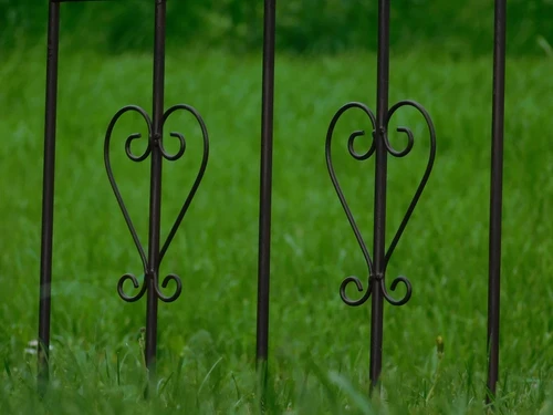 French Lily Fence - Wrought Iron - Dark Brown - Decorative Fence