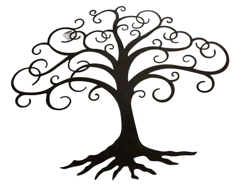 Tree of Life wall ornament – approx. 78 × 92 cm – Metal – Brown