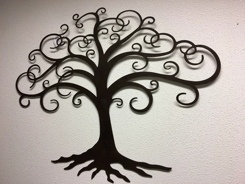 Tree of Life wall ornament – approx. 78 × 92 cm – Metal – Brown