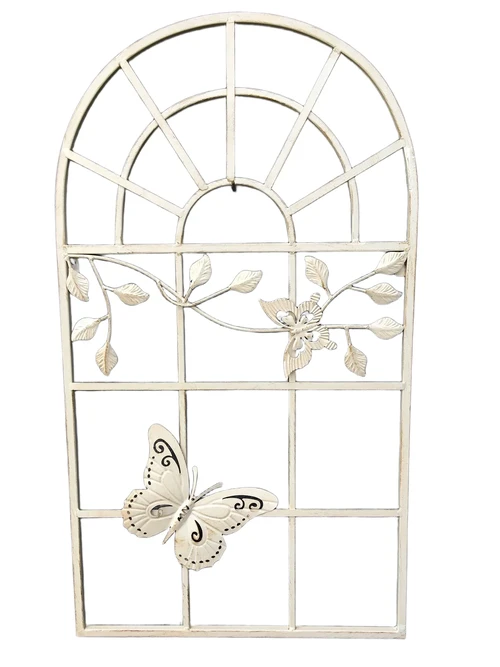 Butterfly window model, metal old-white-rust