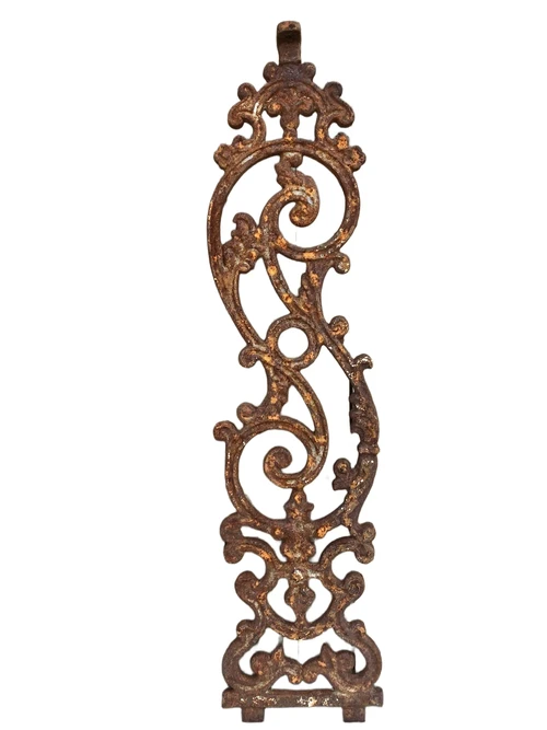 Heavy solid cast iron balcony element rest, stair style.