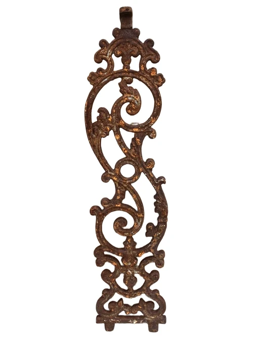 Heavy solid cast iron balcony element rest, stair style.