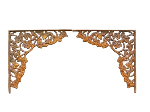 2er-Set Eckträger - 36,5 x 36,5 cm - Gusseisen Rost