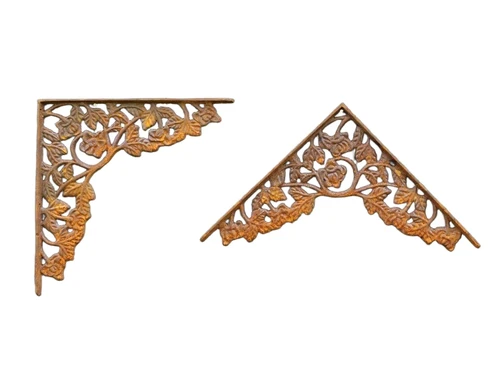 2er-Set Eckträger - 36,5 x 36,5 cm - Gusseisen Rost