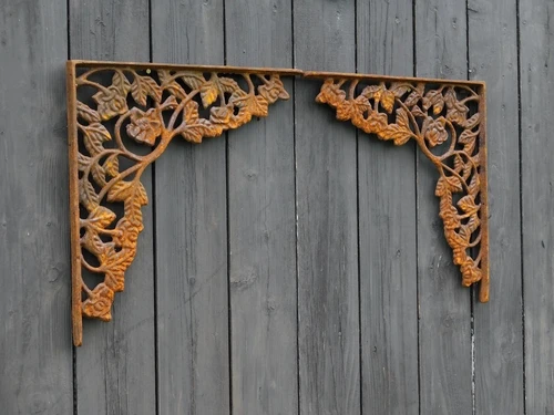 2er-Set Eckträger - 36,5 x 36,5 cm - Gusseisen Rost