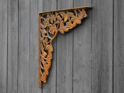 2er-Set Eckträger - 36,5 x 36,5 cm - Gusseisen Rost