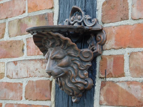 Wall console Lion's head - Brown - Cast iron