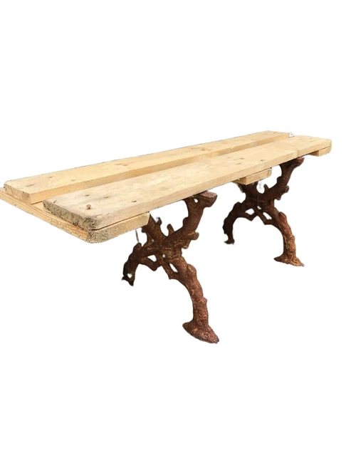 1 Pair of heavy solid cast iron side parts garden bench garden table.