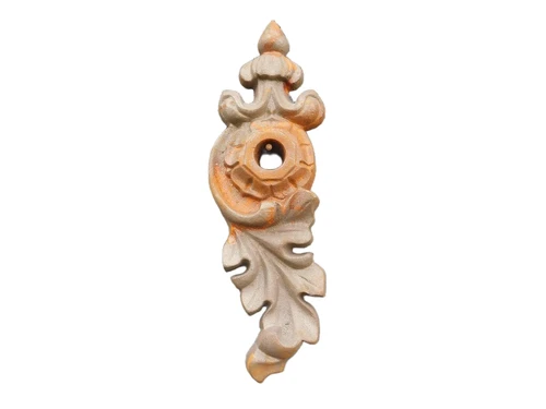 Cast Iron Wall Anchor – Art Nouveau Style – Decorative Beam Anchor with Natural Rust Patina