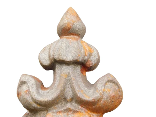 Cast Iron Wall Anchor – Art Nouveau Style – Decorative Beam Anchor with Natural Rust Patina