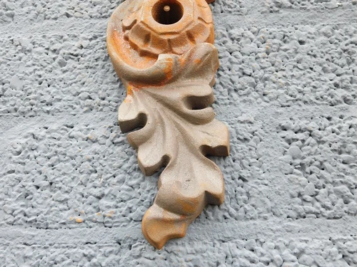 Cast Iron Wall Anchor – Art Nouveau Style – Decorative Beam Anchor with Natural Rust Patina