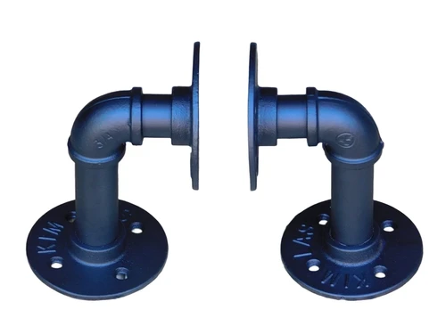 Set Industrial Shelf Carriers -scaffolding pipe model- Black - Iron - 2 Pieces