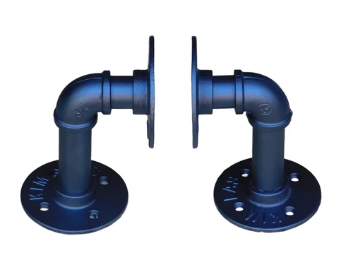 Set Industrial Shelf Carriers -scaffolding pipe model- Black - Iron - 2 Pieces