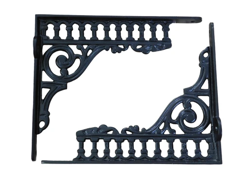 Set of 2 shelf supports sleek design - matte black