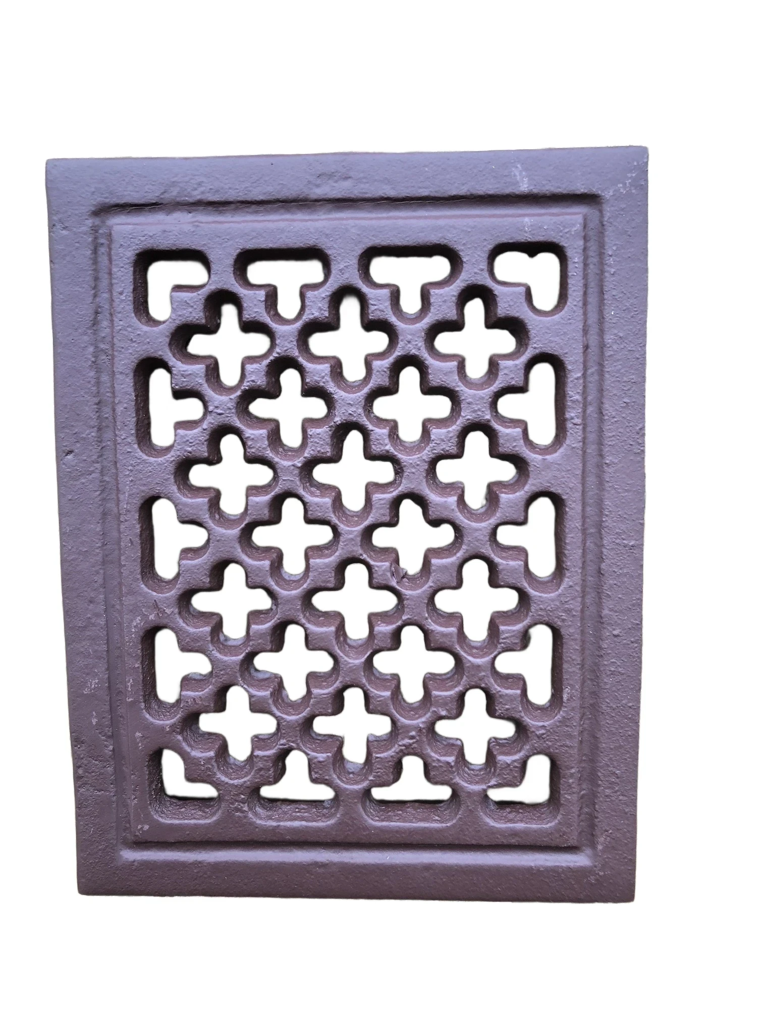 1 hot air / ventilation grille for fireplace, rectangular, cast iron brown