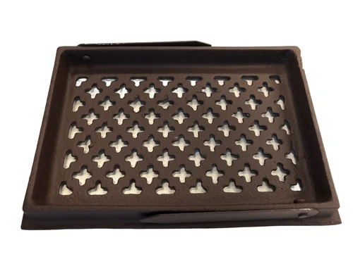 1 hot air / ventilation grille for fireplace, rectangular, cast iron brown