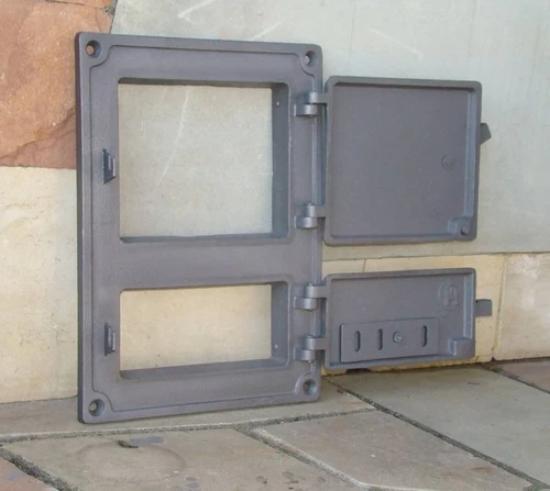 Backofentür für den Herd oder Backofen, Ascheklappe, Gusseisen + Glas.