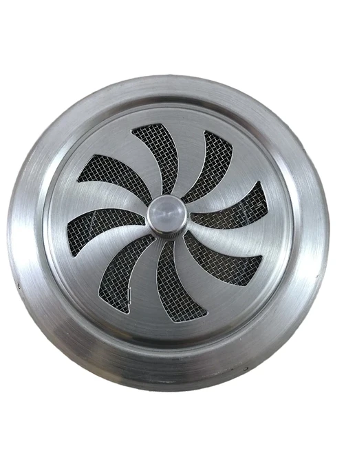 Bedienbaar luchtrooster, openhaard RVS rooster rond.