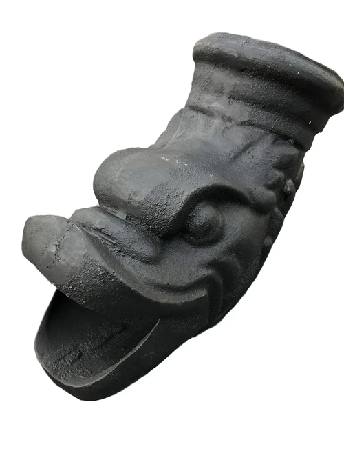 Gutter outlet made of cast iron, black