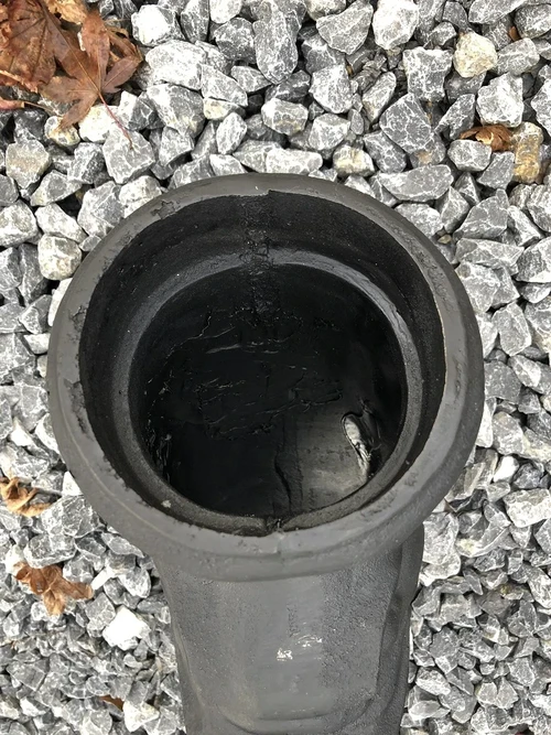 Gutter outlet made of cast iron, black