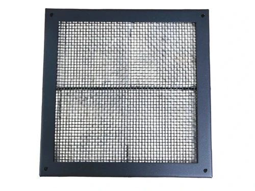 Großes quadratisches Luftgitter mit fester (feiner) Gaze, mattschwarz