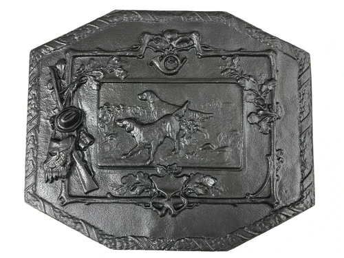 Kaminplatte, Wandschmuck, FIGHTING DOGS, massives Gusseisen, schwere Ausführung