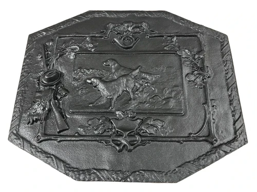 Kaminplatte, Wandschmuck, FIGHTING DOGS, massives Gusseisen, schwere Ausführung