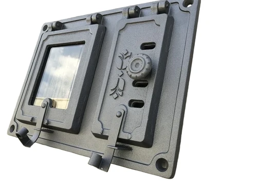 Ovendeur voor de kachel of oven, ijzer + glas.