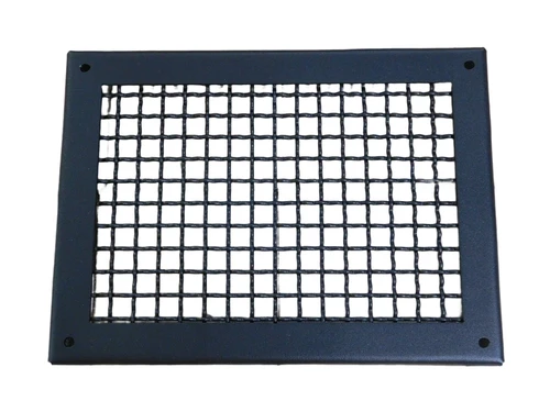 Rechteckiges Luftgitter mit fester (grober) Gaze, mattschwarz