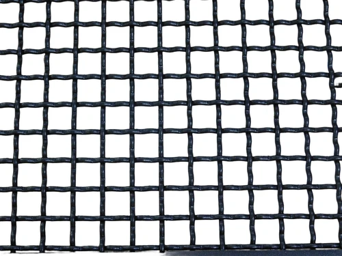 Rechteckiges Luftgitter mit fester (grober) Gaze, mattschwarz