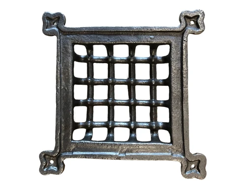 Ventilatie rooster -Kloosterraamrek, metaal zwart-grijs, raambeschermer, protectie